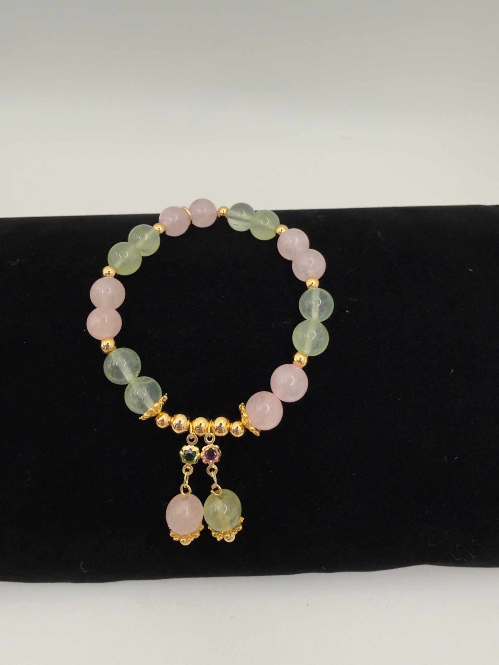Seafoam Serenity Green Larimar Bracelet with polished green beads for everyday wear