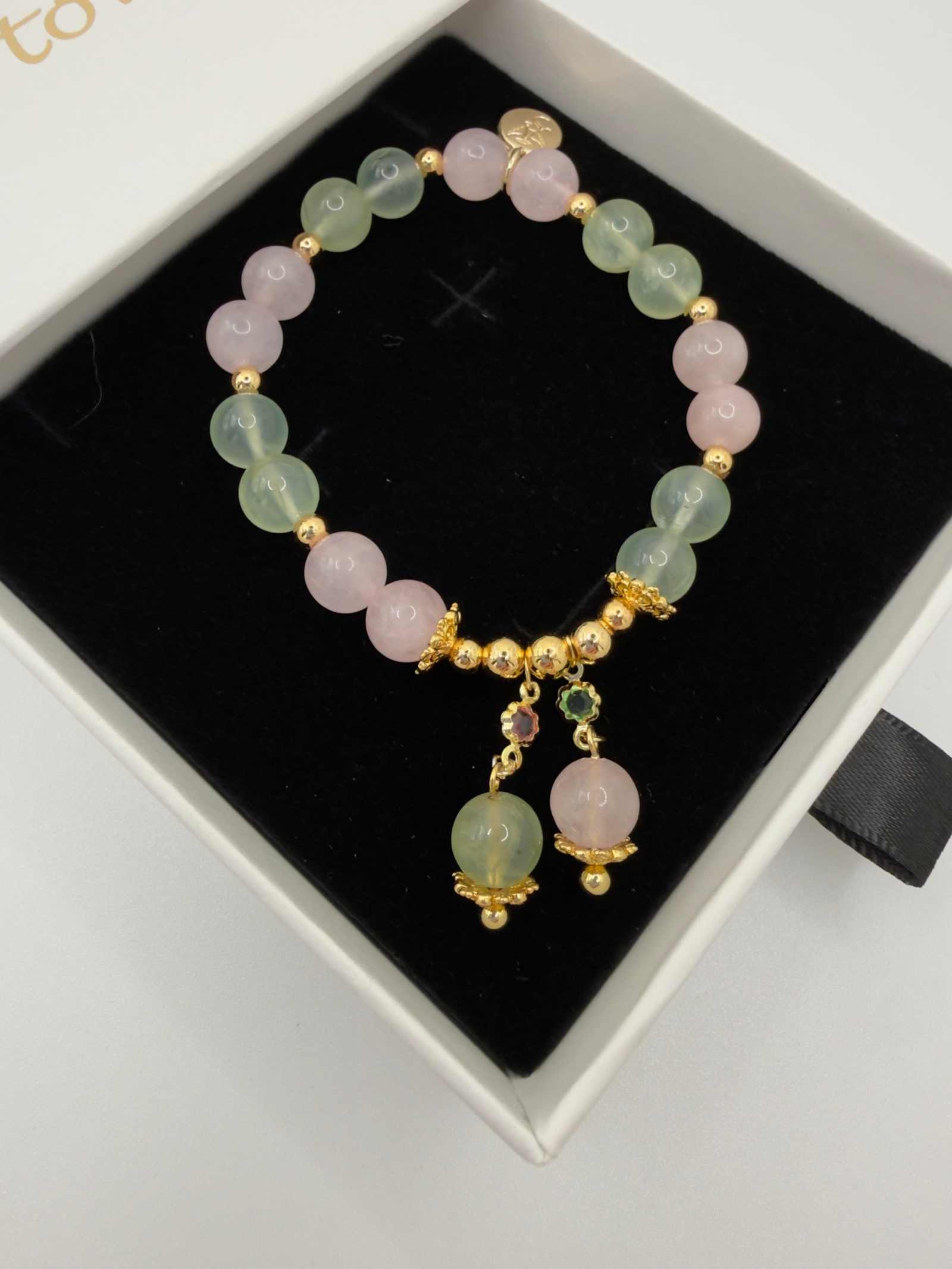 Seafoam Serenity Green Larimar Bracelet with polished green and blue beads