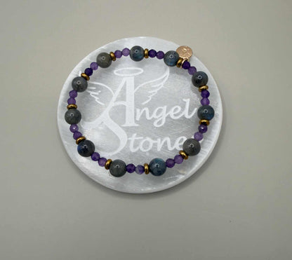 Angel Stones selenite charging plate with engraved wings and halo design for cleansing crystals and jewelry