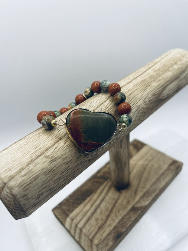 The Calming Bracelet features red jasper and rhyolite